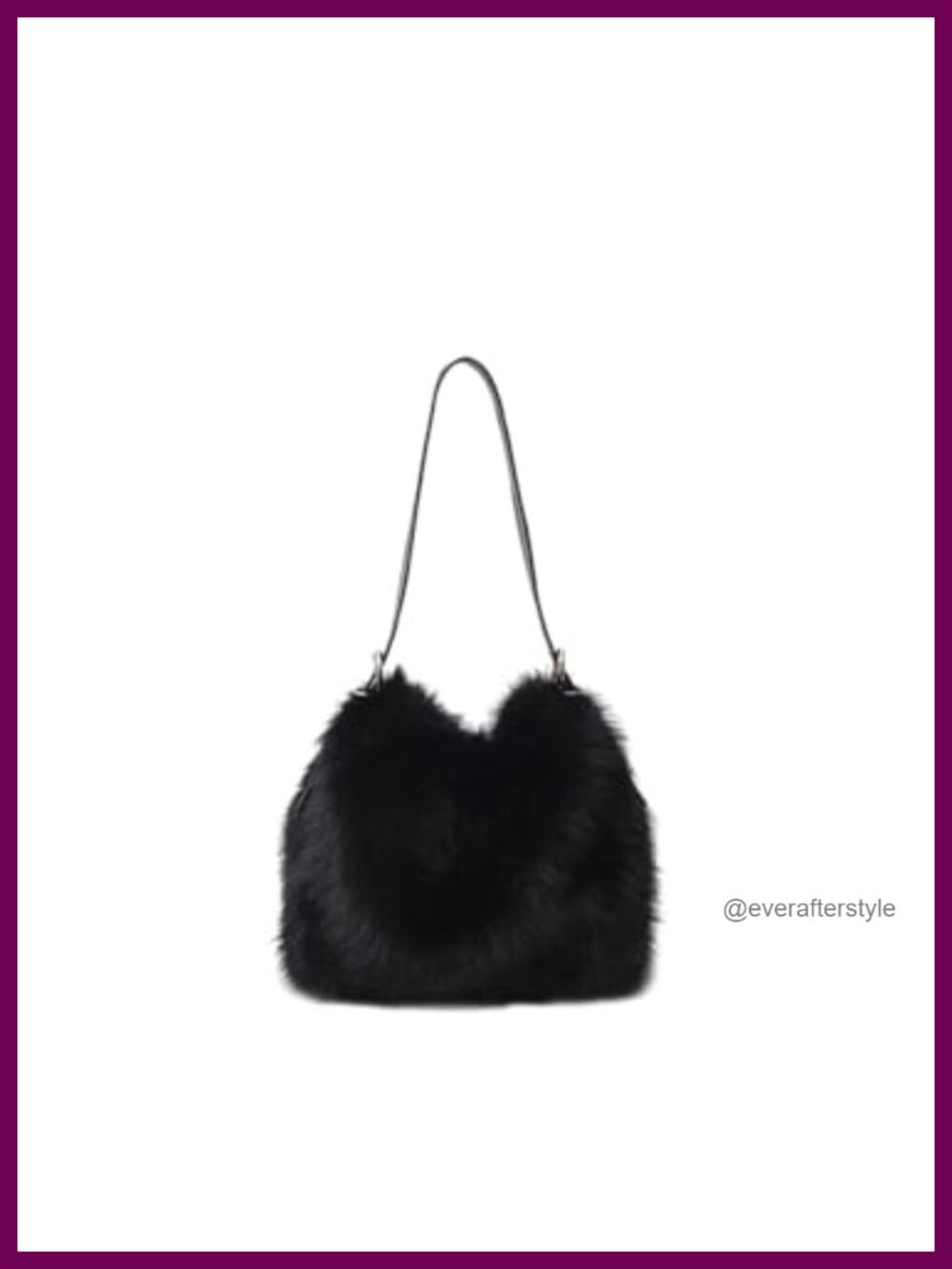 Faux Fox Fur Hobo Bag Furry Adjustable Strap Shoulder Bag Plush Purse